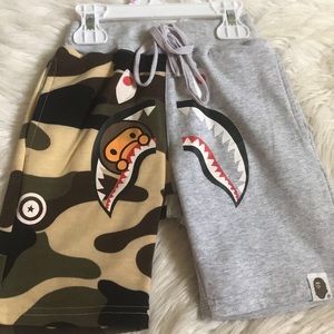 2t BAPE jogger shorts